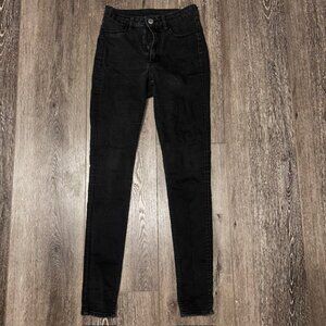 Divided by H&M Womens Black Solid Stretch Mid Rise Skinny Denim Jeans Size 6